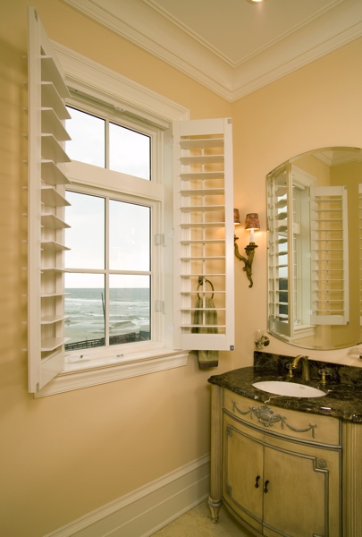 White shutters in Salt Lake City beach home